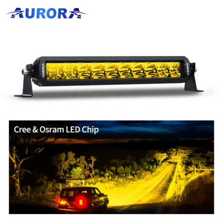 AURORA S5 Slim LED Light Bar 2850 Lumens Osram Chip | Yellow Color | 10 Inch | 50W  AURORA S5 Slim LED Light Bar 2850 Lumens Osram Chip | Yellow Color | 10 Inch | 50W
